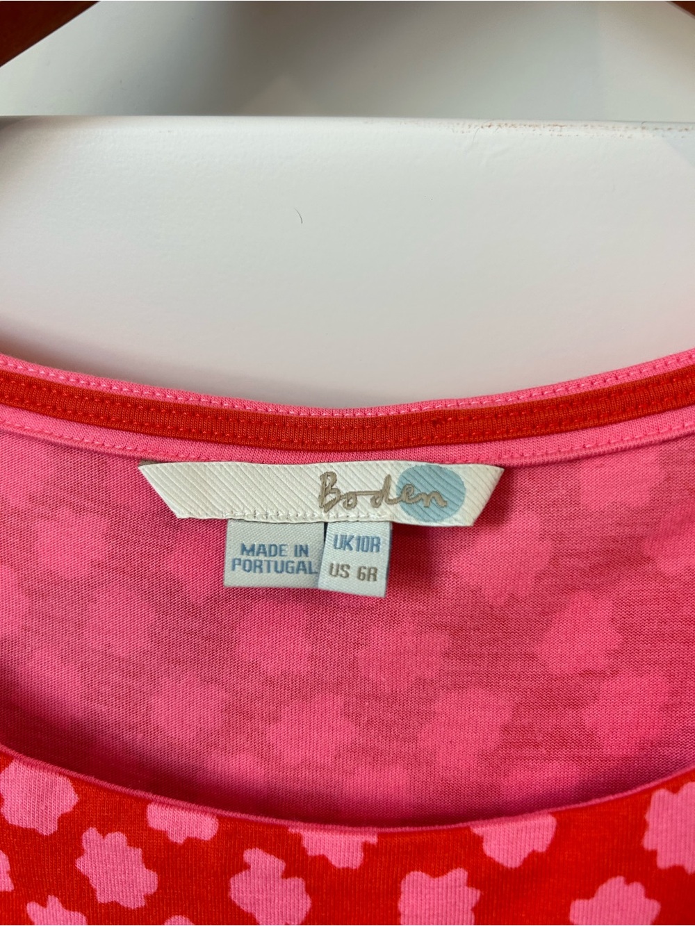 Boden red and pink sleeveless pattered dress size 6 - Picture 4 of 7